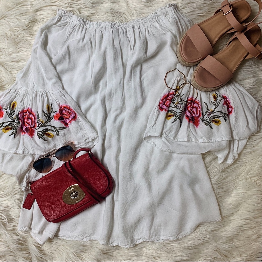 Flowy, embroidered, white dress